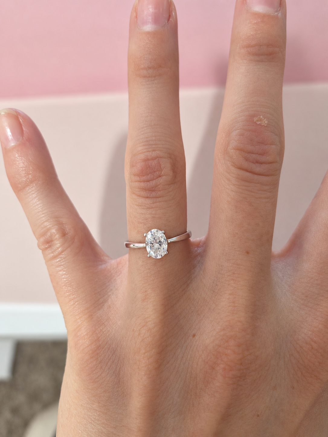 The Luna Oval Moissanite Ring